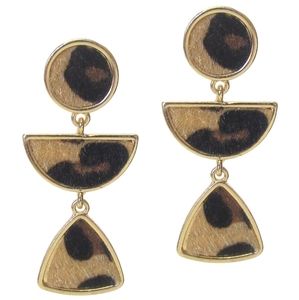 Geometric Shape Fur Print Earrings